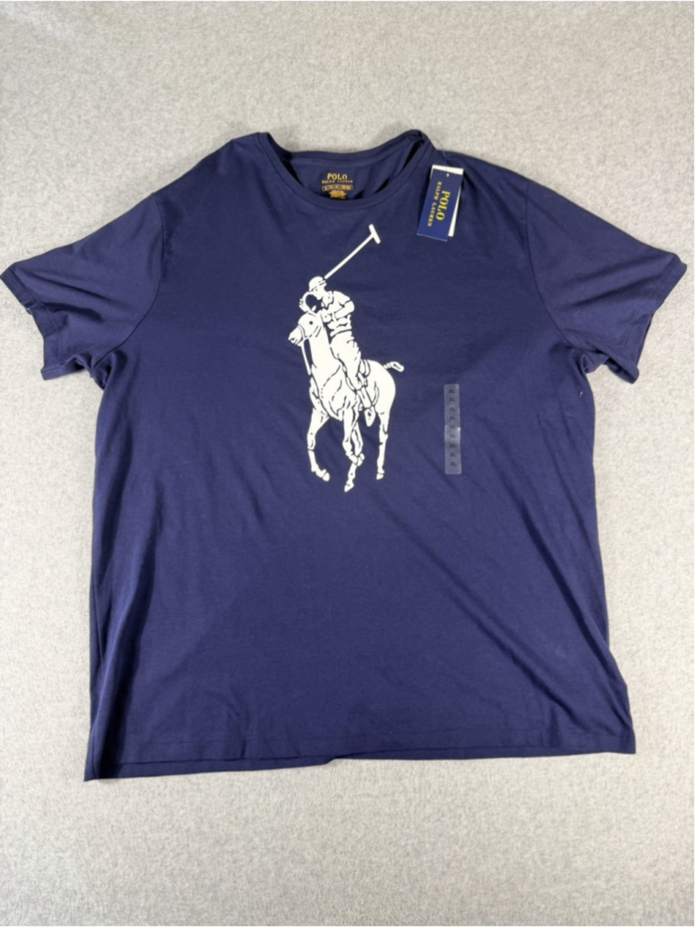 Polo Ralph Lauren Big Pony Logo T Shirt Men's XL Navy Color Short Sleve Cotton
